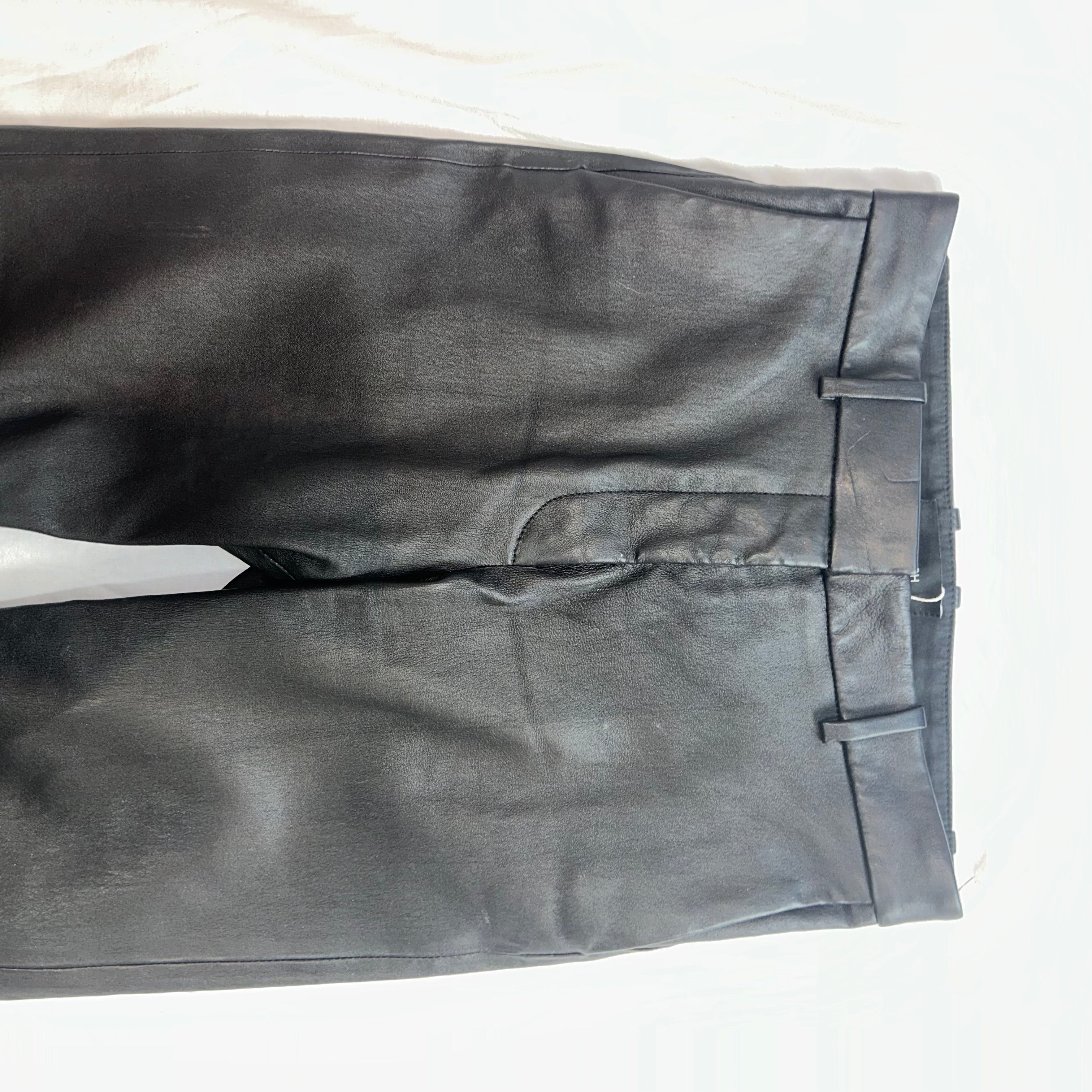 Joseph £1075 Black Leather Zoom Trousers S