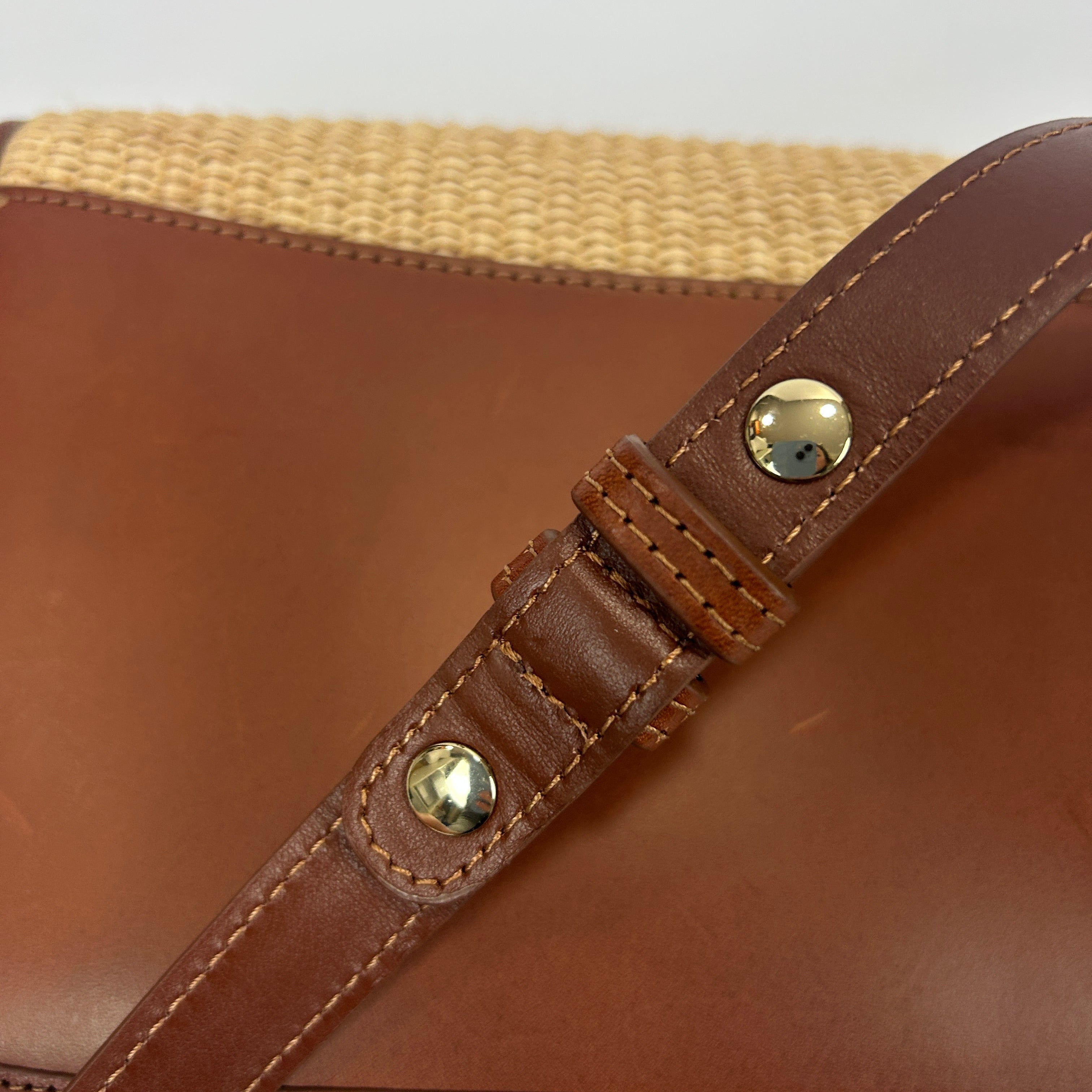 Sezane New £355 Woven Straw & Leather Crossbody Bag