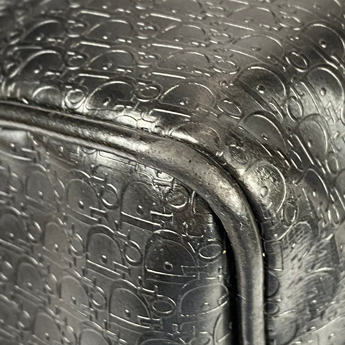 Christian Dior Vintage 2001 Black Logo Leather Boston Bag