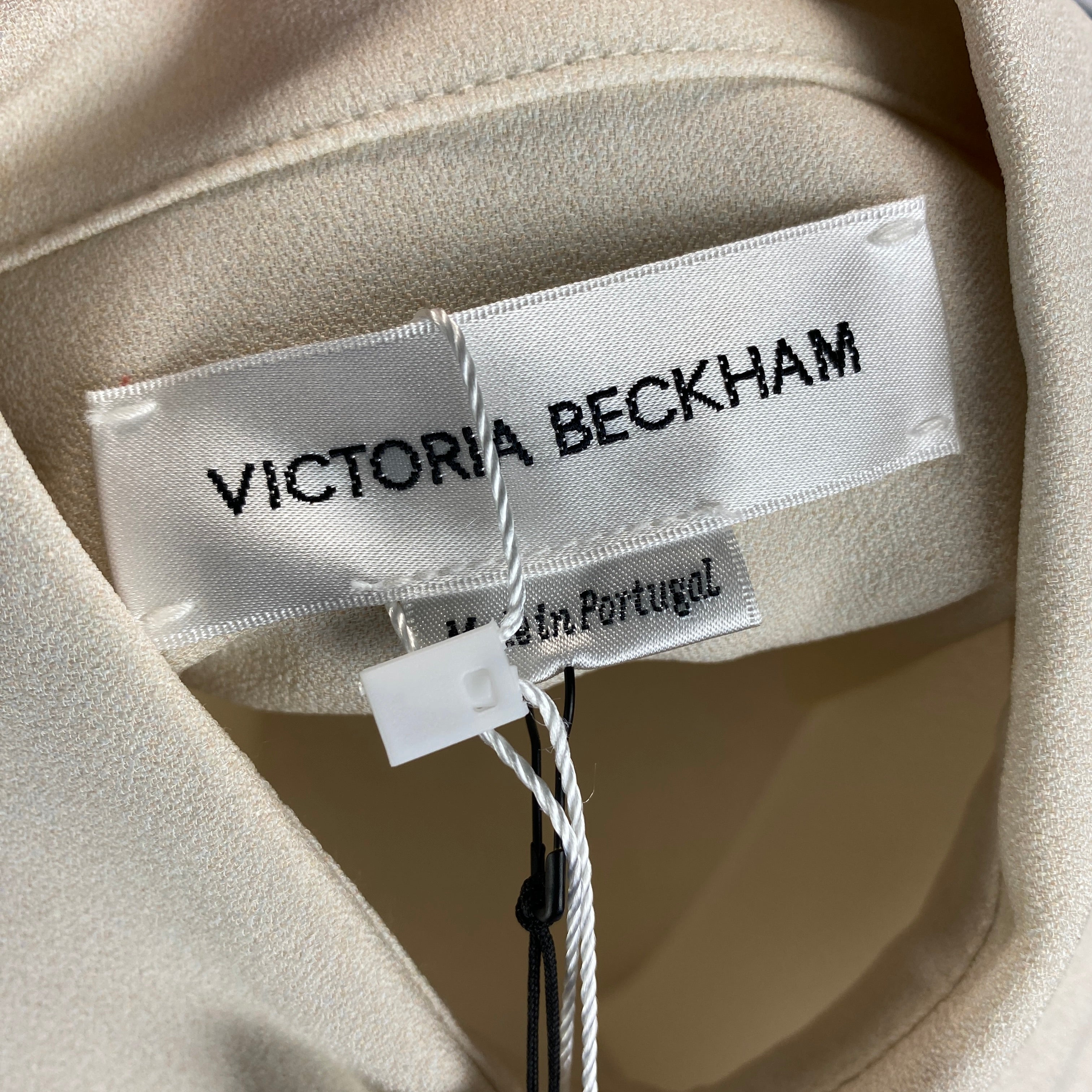 Victoria Beckham New £770 Cream Poppies Print Longline Shirt S