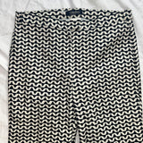 Max Mara Navy & Ivory Zigzag Print Cotton Pants S