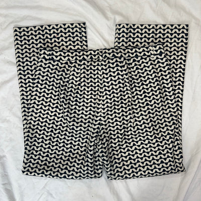 Max Mara Navy & Ivory Zigzag Print Cotton Pants S