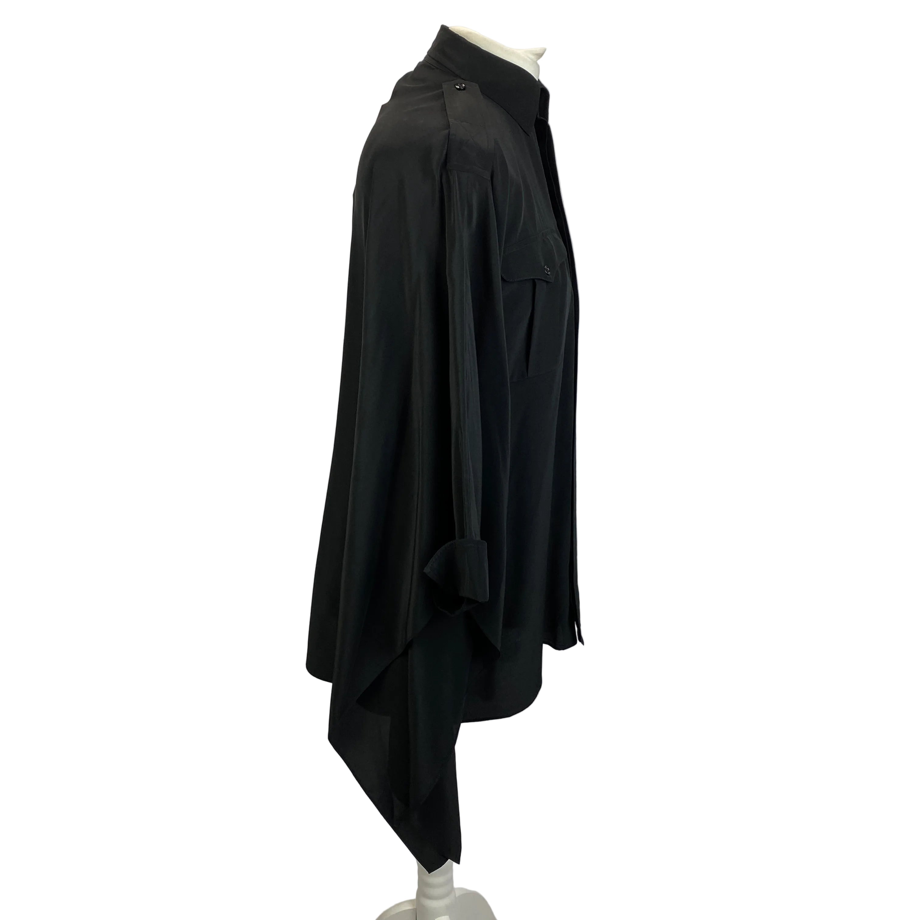 Ralph Lauren Black Silk Longline Safari Shirt XS/S/M/L