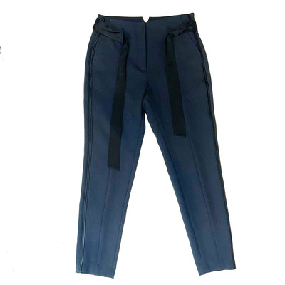 Me&Em Navy Belted Bow Detail Tuxedo Pants S