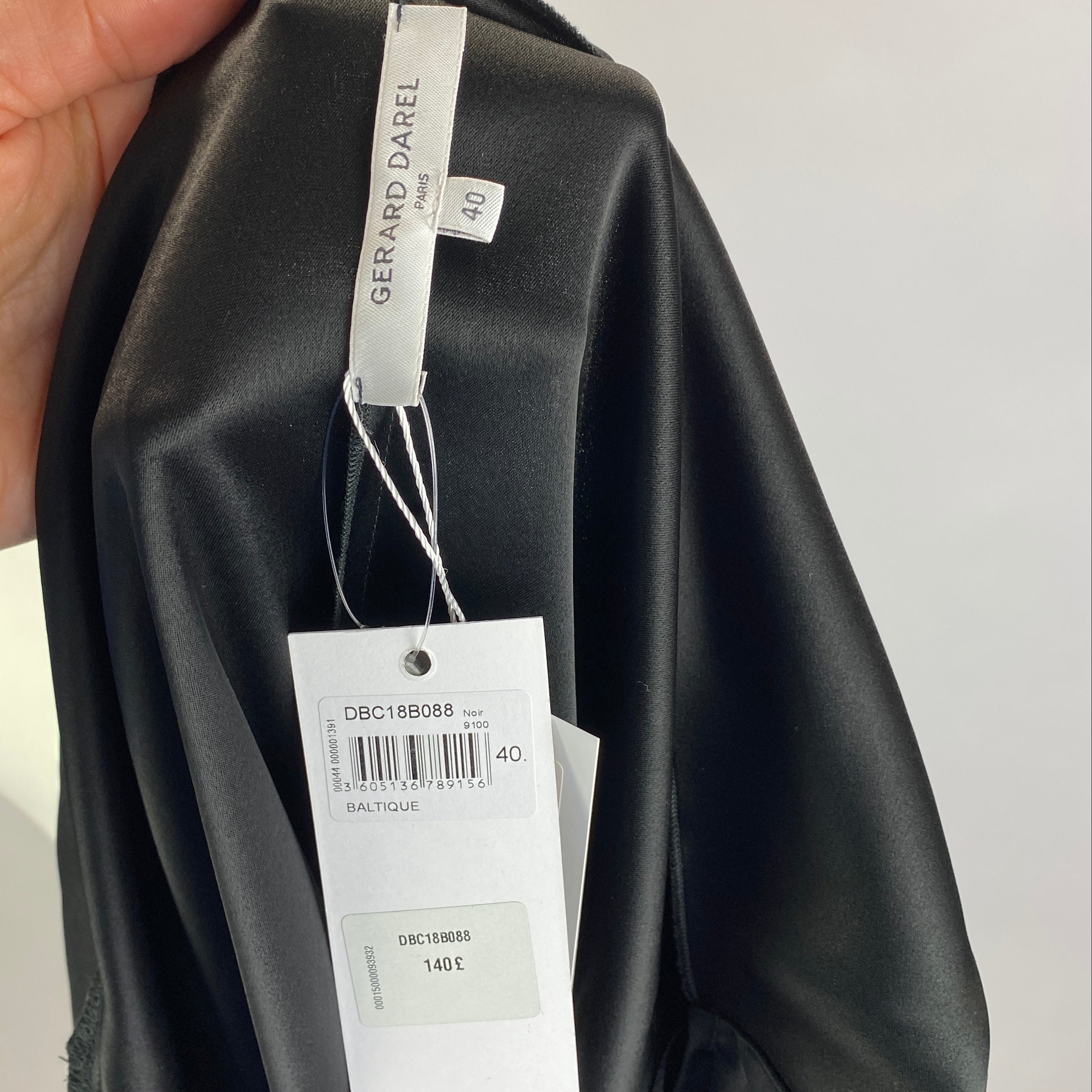 Gerard Darel New £140 Black Heavy Satin Tunic M