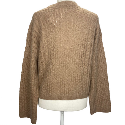 360 Cashmere Cocoa Wool & Cashmere Cable Knit Sweater S