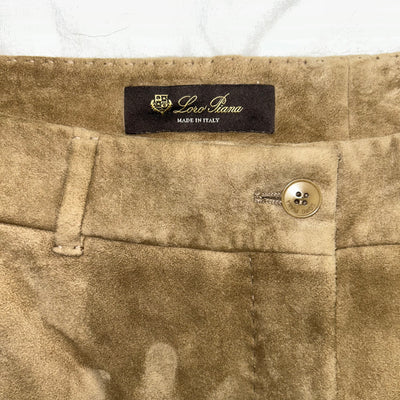 Loro Piana Limestone Suede Trousers M