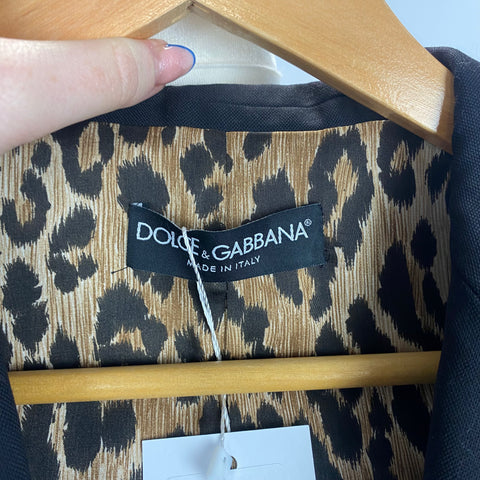 Dolce & Gabbana Black Stretch Wool Jacket S