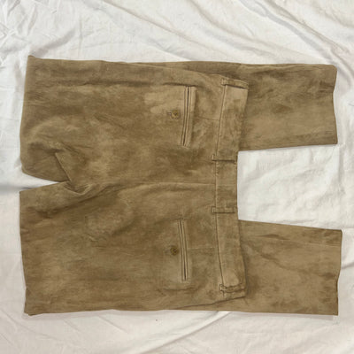 Loro Piana Limestone Suede Trousers M