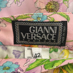 Gianni Versace Pink & Yellow Floral Print Silk Skort S