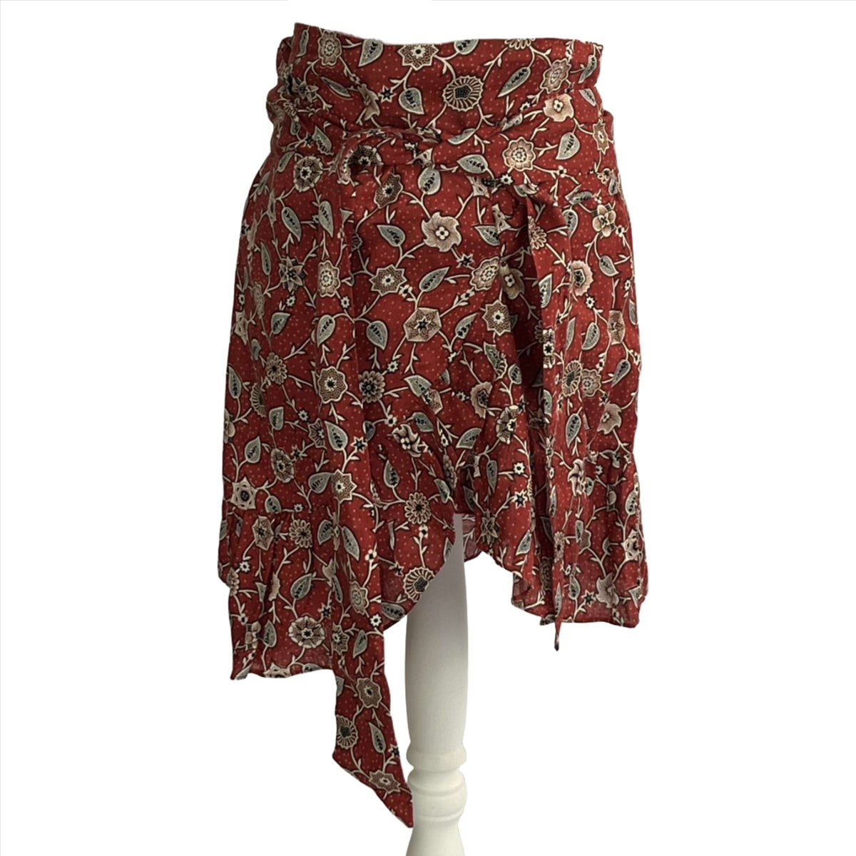 Isabel Marant Etoile Rust Print Linen Mini Skirt XS