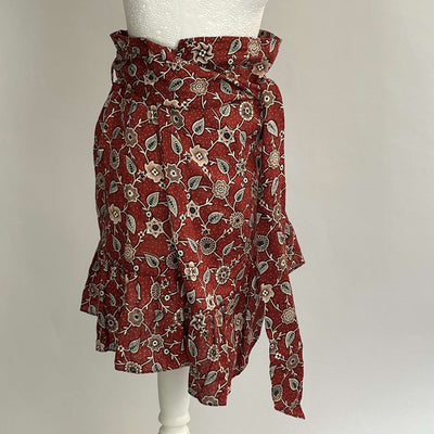 Isabel Marant Etoile Rust Print Linen Mini Skirt XS