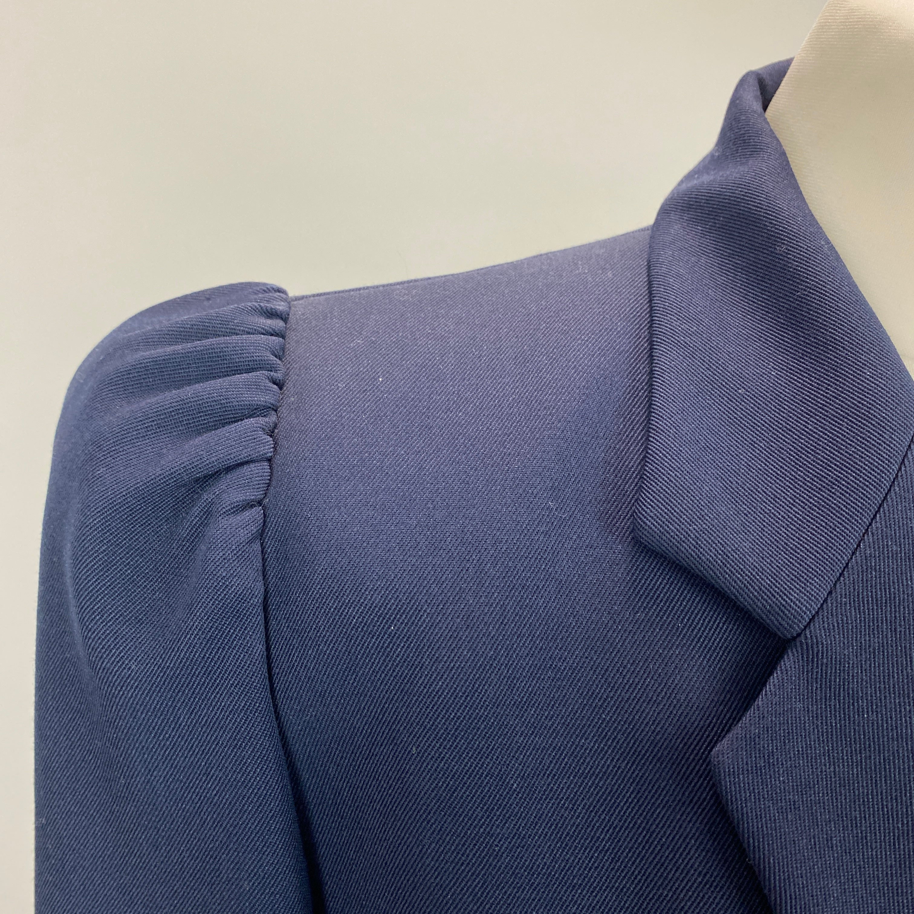Fendi New £2360 Navy Wool Puff Sleeve Blazer L