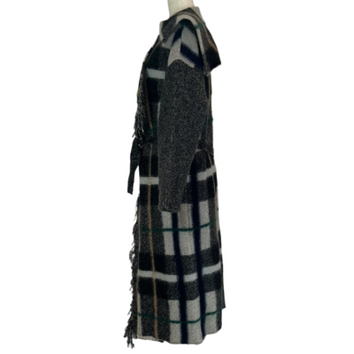 Stella McCartney Grey Check Wool & Mohair Blanket Coat XXS/XS/S