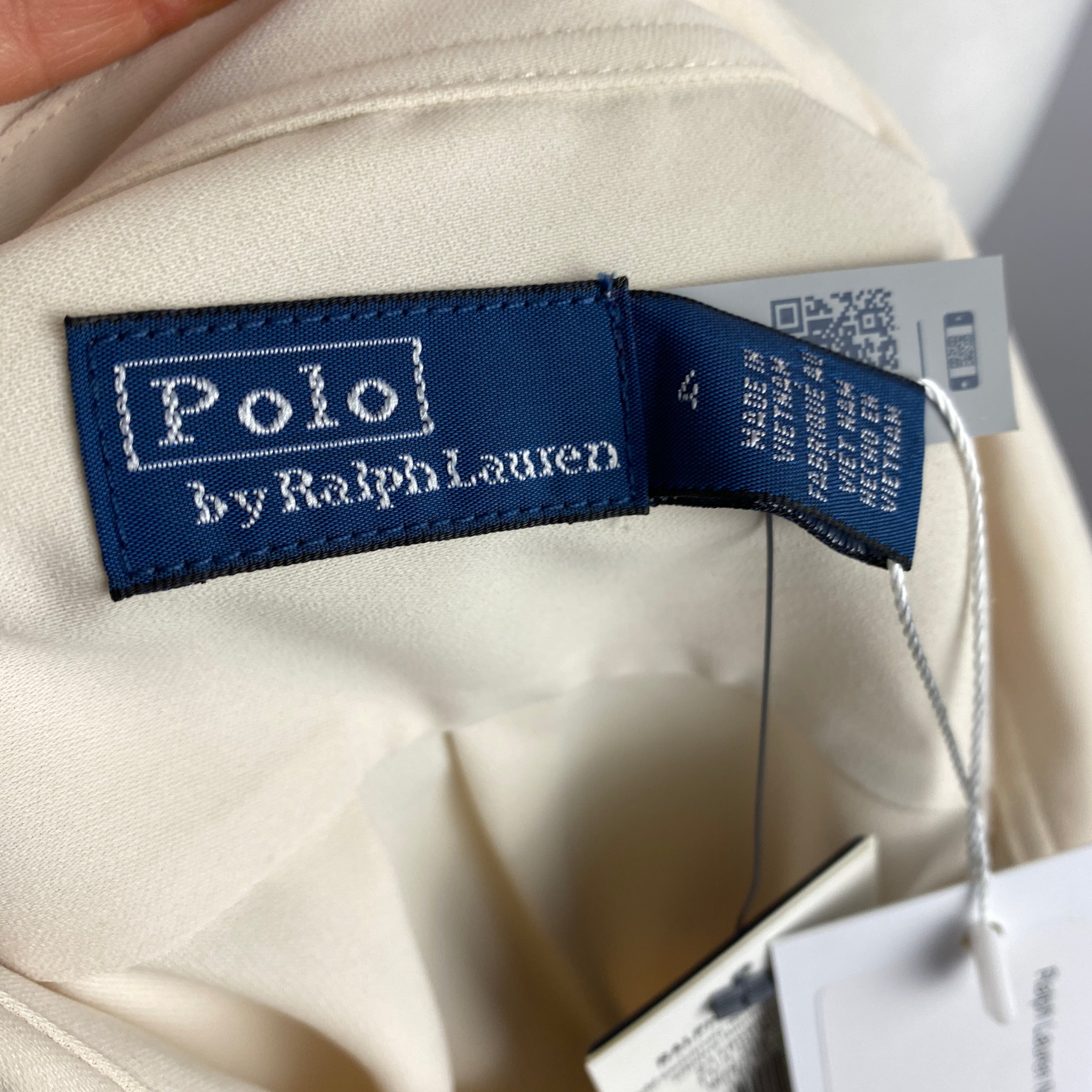 Ralph Lauren New Cream Crepe Shirtdress XS