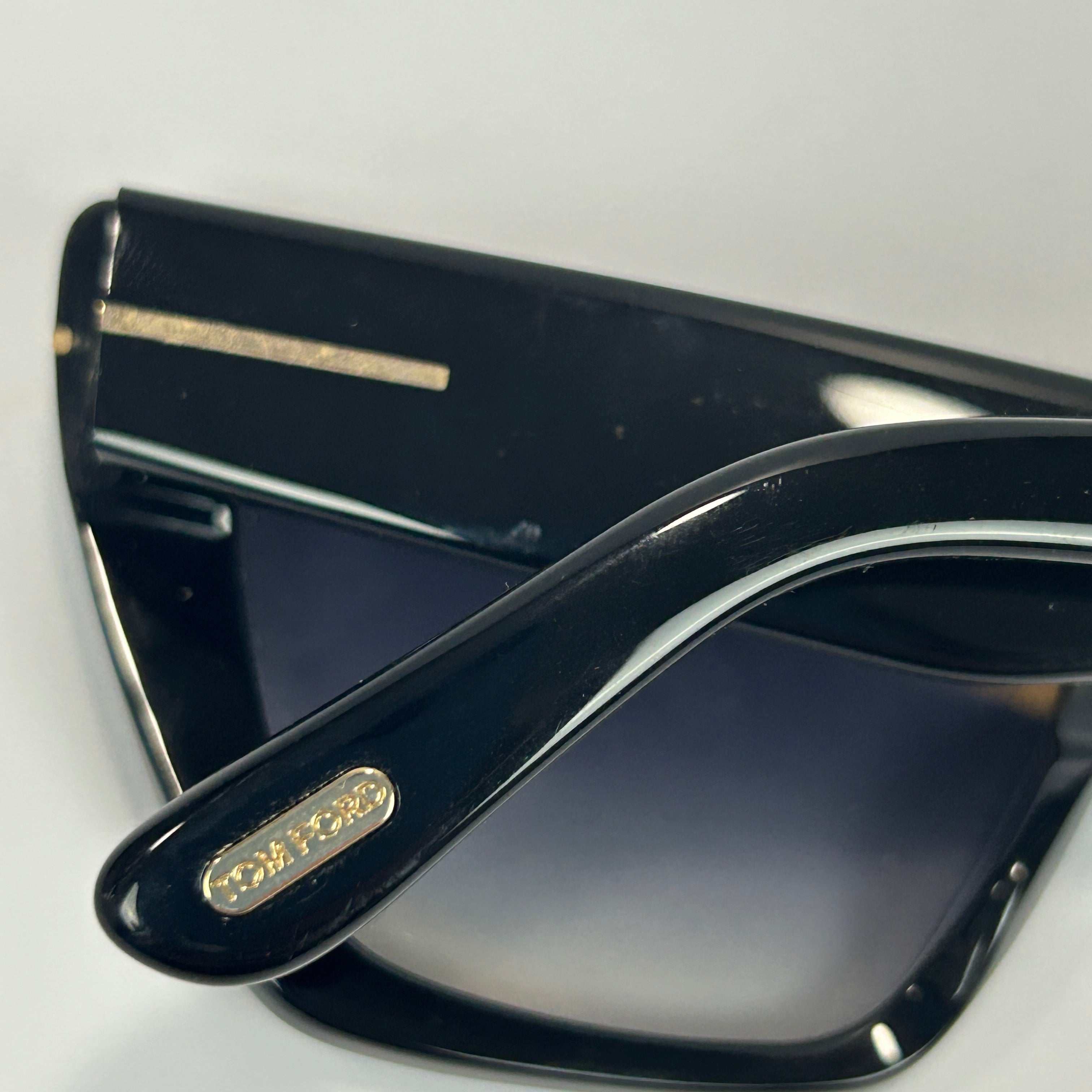 Tom Ford £320 Black Wyatt Cats Eye Sunglasses