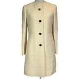 Prada Cream Wool Crepe Princess Coat XS