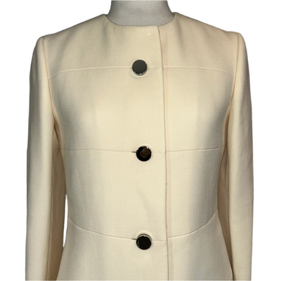 Prada Cream Wool Crepe Princess Coat XS