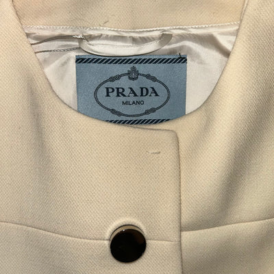 Prada Cream Wool Crepe Princess Coat XS