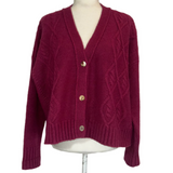 Bamford Fuchsia Boxy Silk & Cashmere Cardigan M/L/XL