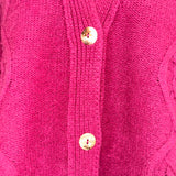 Bamford Fuchsia Boxy Silk & Cashmere Cardigan M/L/XL