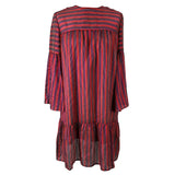 Vanessa Seward Brand New $710 Pink Stripe Silk Jacquard Mini Dress XS