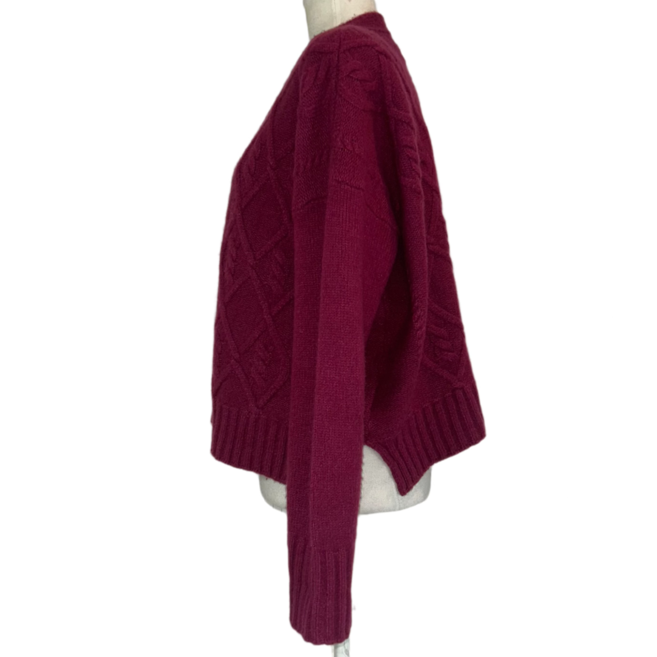 Bamford Fuchsia Boxy Silk & Cashmere Cardigan M/L/XL
