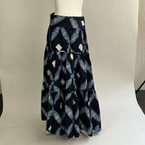 Ulla Johnson Navy & Blue Batik Print Cotton Skirt M