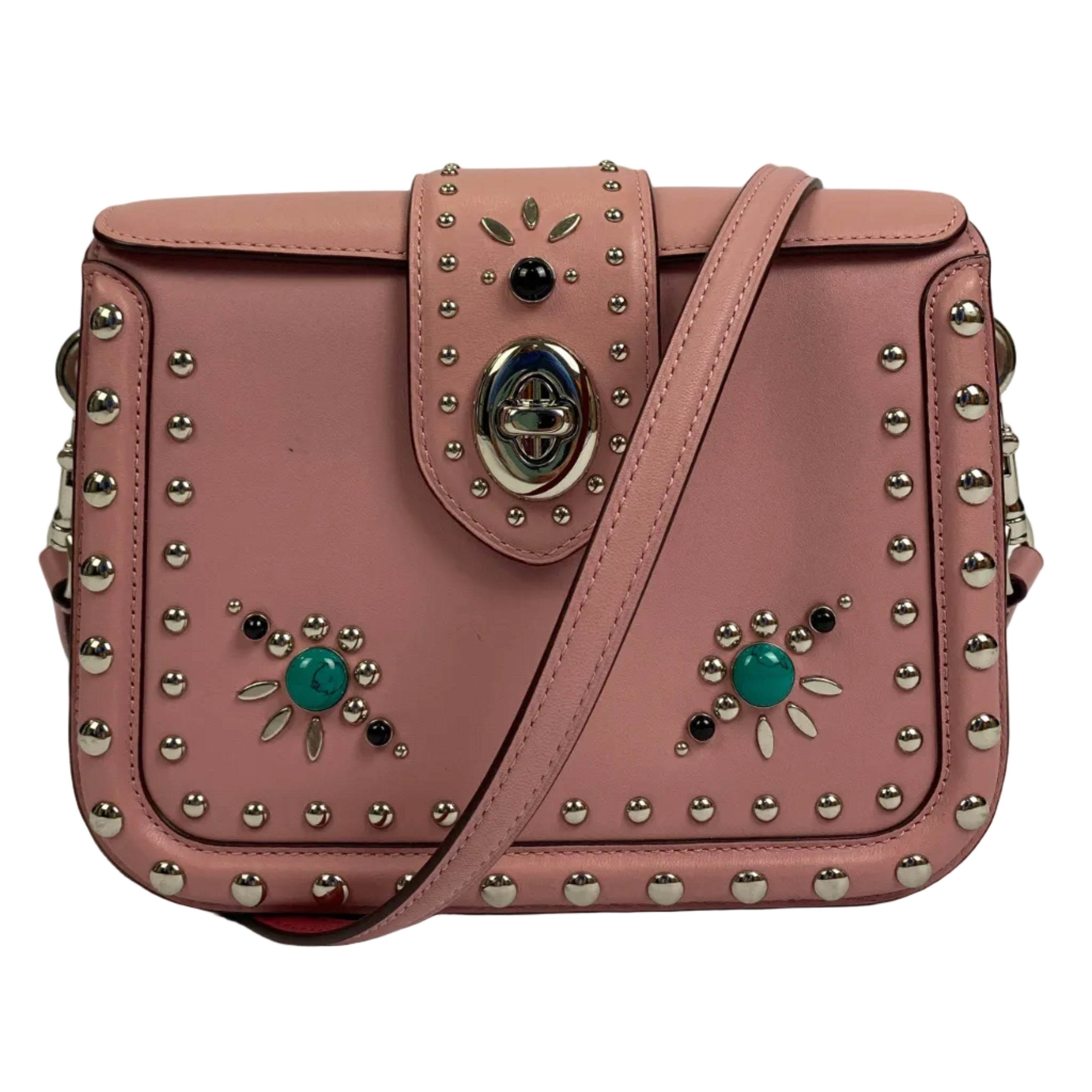 Coach £495 Pink Page Crossbody Bag with Western Rivets