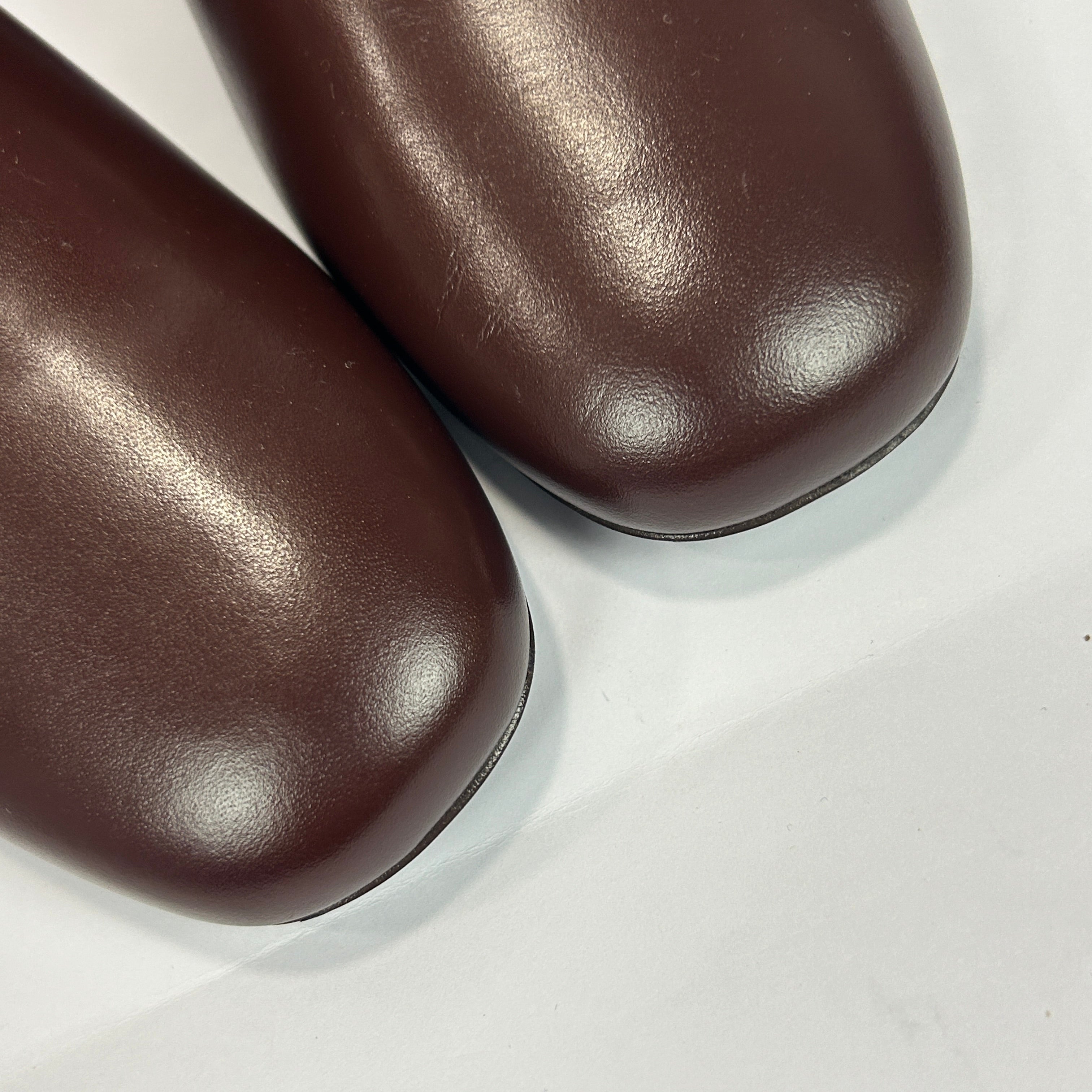 Sezane New £195 Chocolate Leather Paulette Ankle Boots 38
