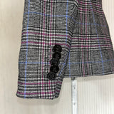 Veronica Beard Black & Fuchsia POW Check Wool Mix Jacket XS