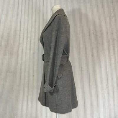 Burberry Pale Grey Pure Cashmere Belted Coat XS