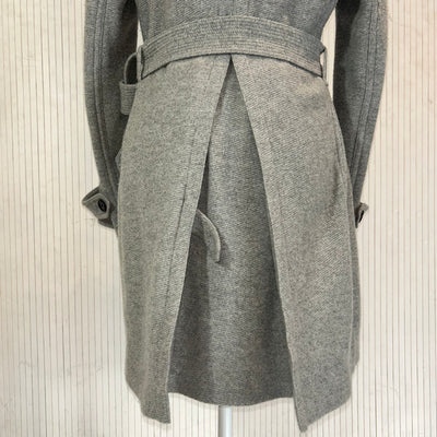 Burberry Pale Grey Pure Cashmere Belted Coat XS