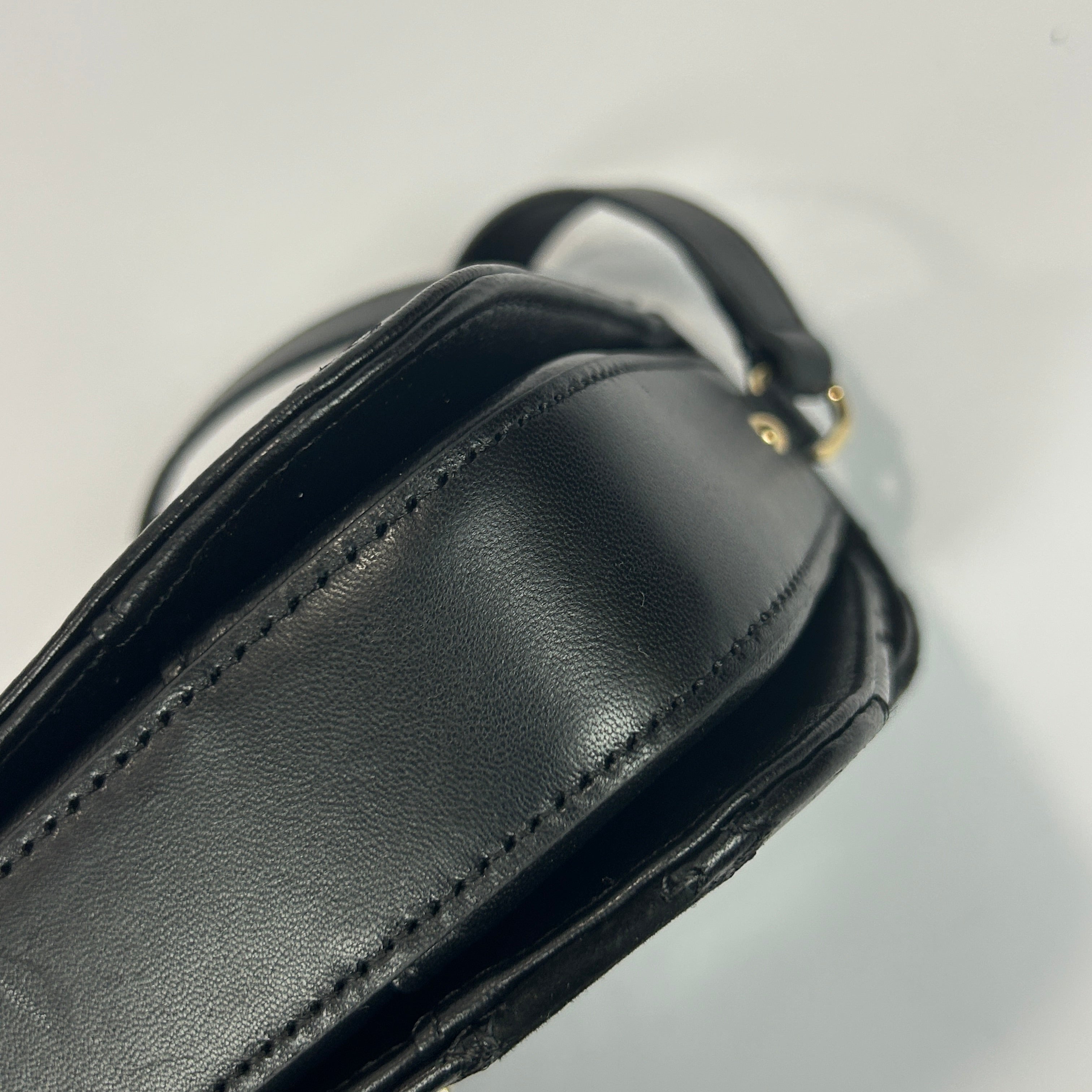 Sezane £355 Black Calfhair & Leather Patchwork Bag