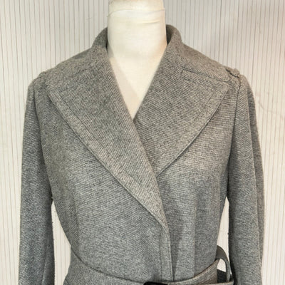 Burberry Pale Grey Pure Cashmere Belted Coat XS