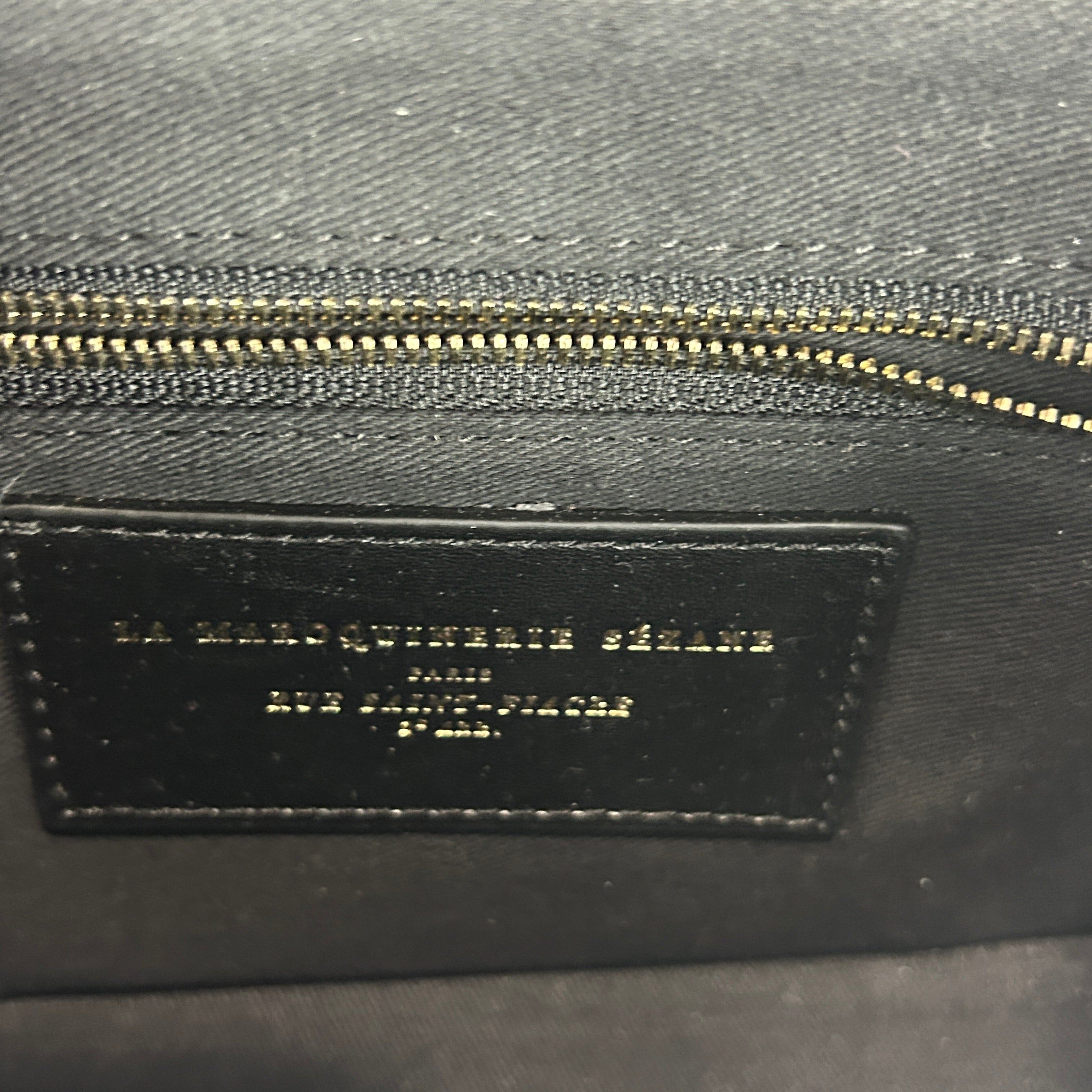 Sezane £355 Black Calfhair & Leather Patchwork Bag