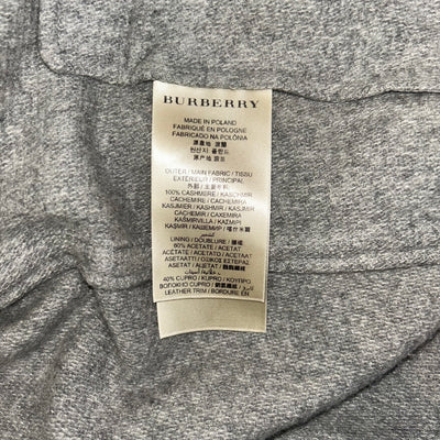 Burberry Pale Grey Pure Cashmere Belted Coat XS