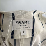 Frame White & Navy Stripe Dungaree Top S