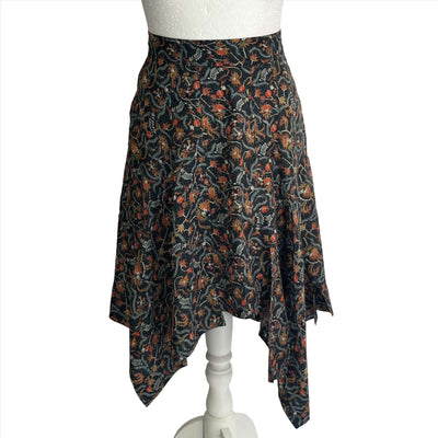Isabel Marant Navy Print Silk Mix Mini Skirt XS