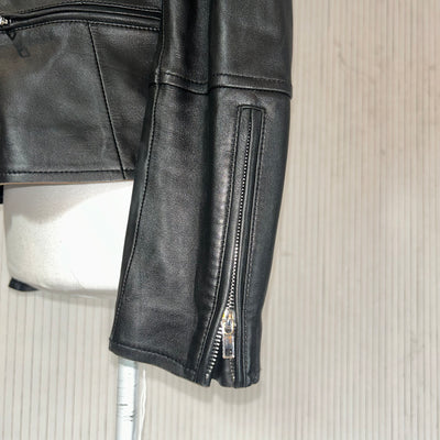 Gerard Darel £545 Black Lambs Leather Biker Jacket XS