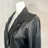 Gerard Darel £545 Black Lambs Leather Biker Jacket XS