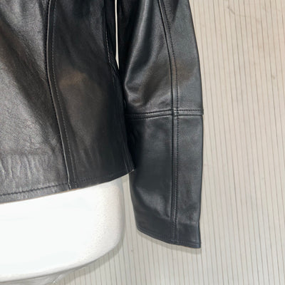 Gerard Darel £545 Black Lambs Leather Biker Jacket XS