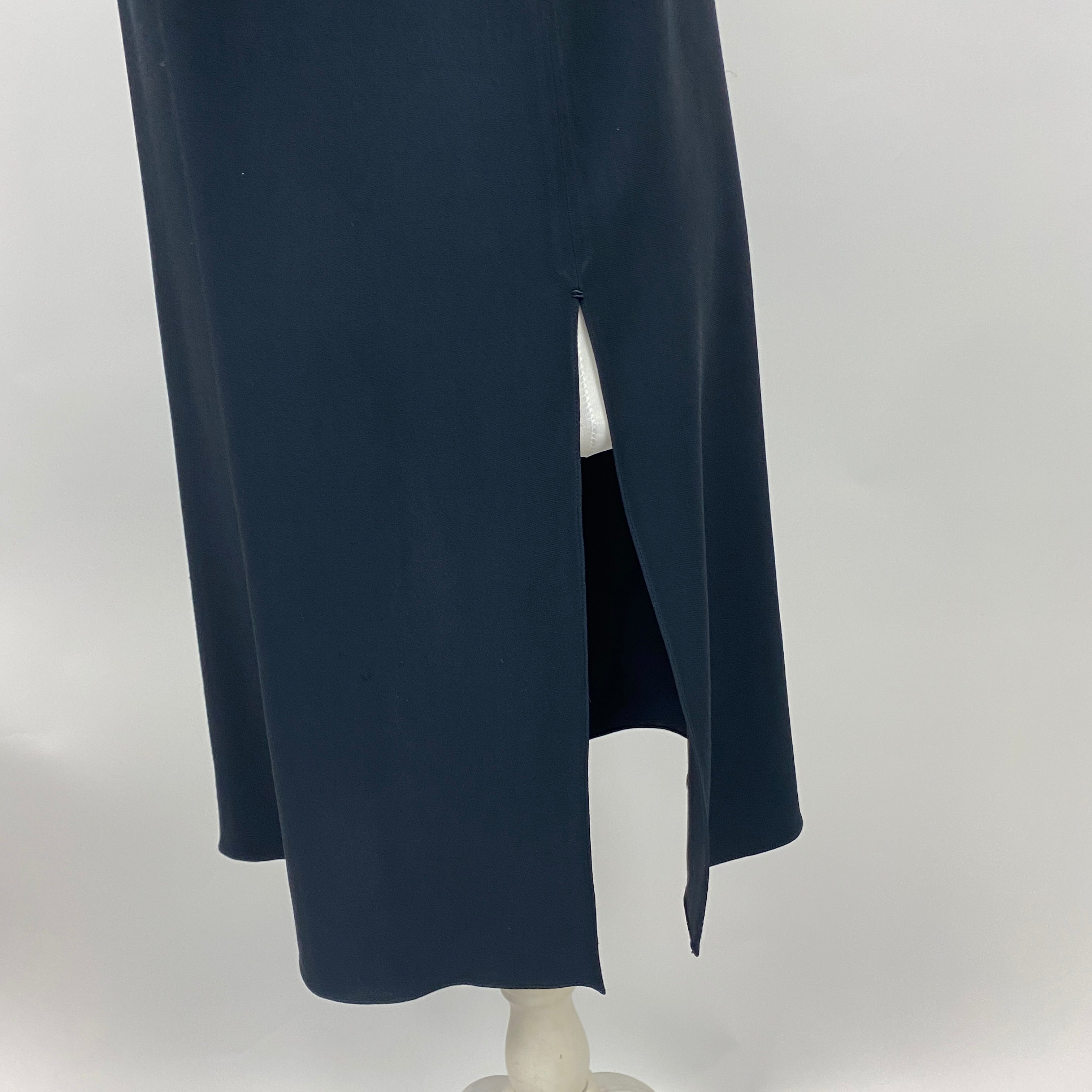 The Row Navy Crepe De Chine Longline Tunic Top M