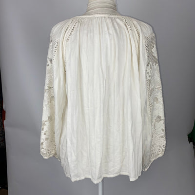 Ulla Johnson £300 Ecru Cotton & Lace Tunic Top S/M/L