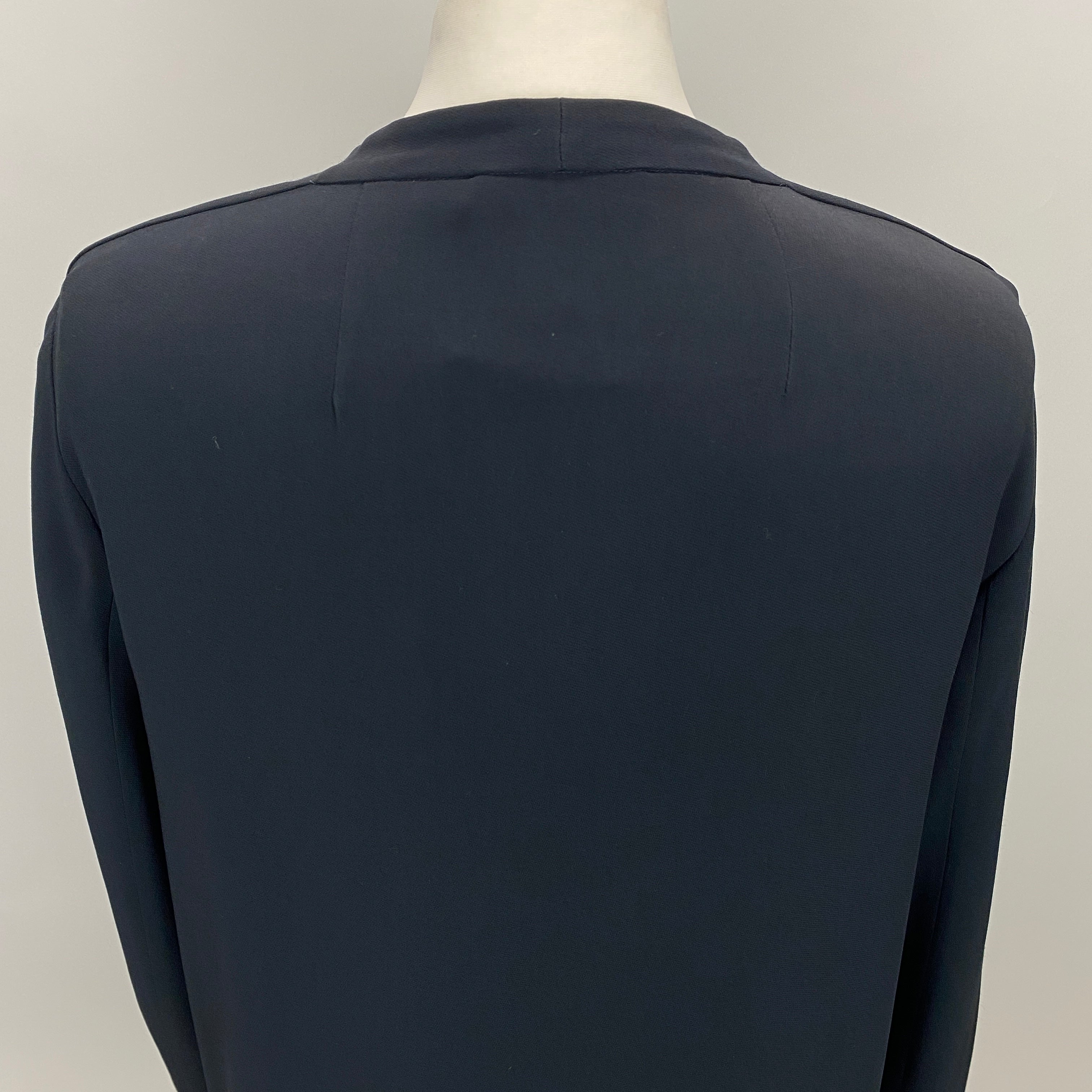 The Row Navy Crepe De Chine Longline Tunic Top M