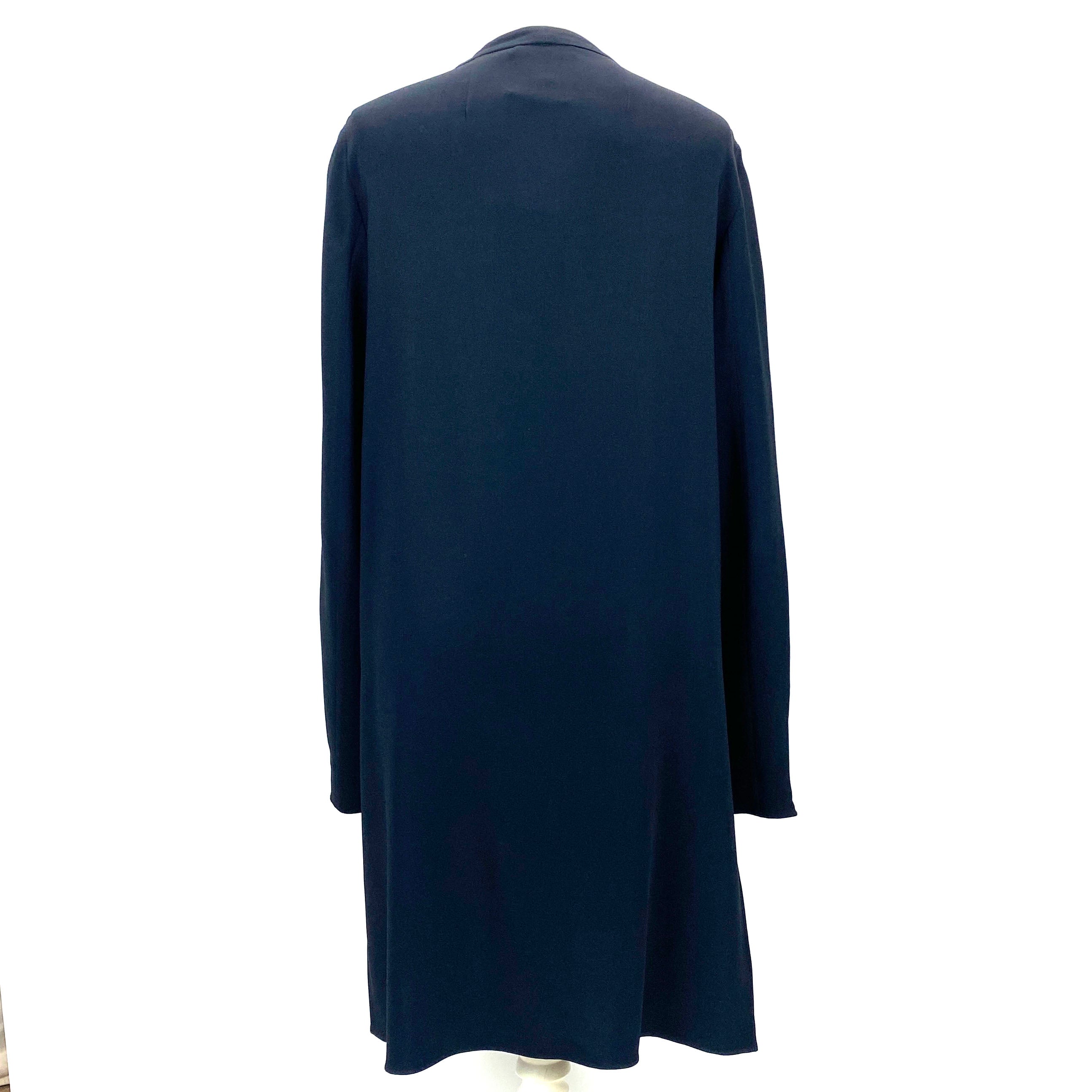 The Row Navy Crepe De Chine Longline Tunic Top M