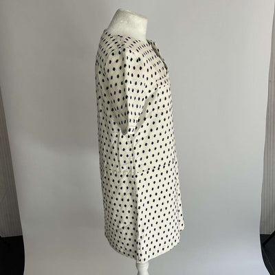 A.P.C. Ivory & Navy Cotton & Linen Tunic Dress M