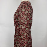 Vanessa Bruno Merlot Floral Print Silk Chiffon Maxi Dress M