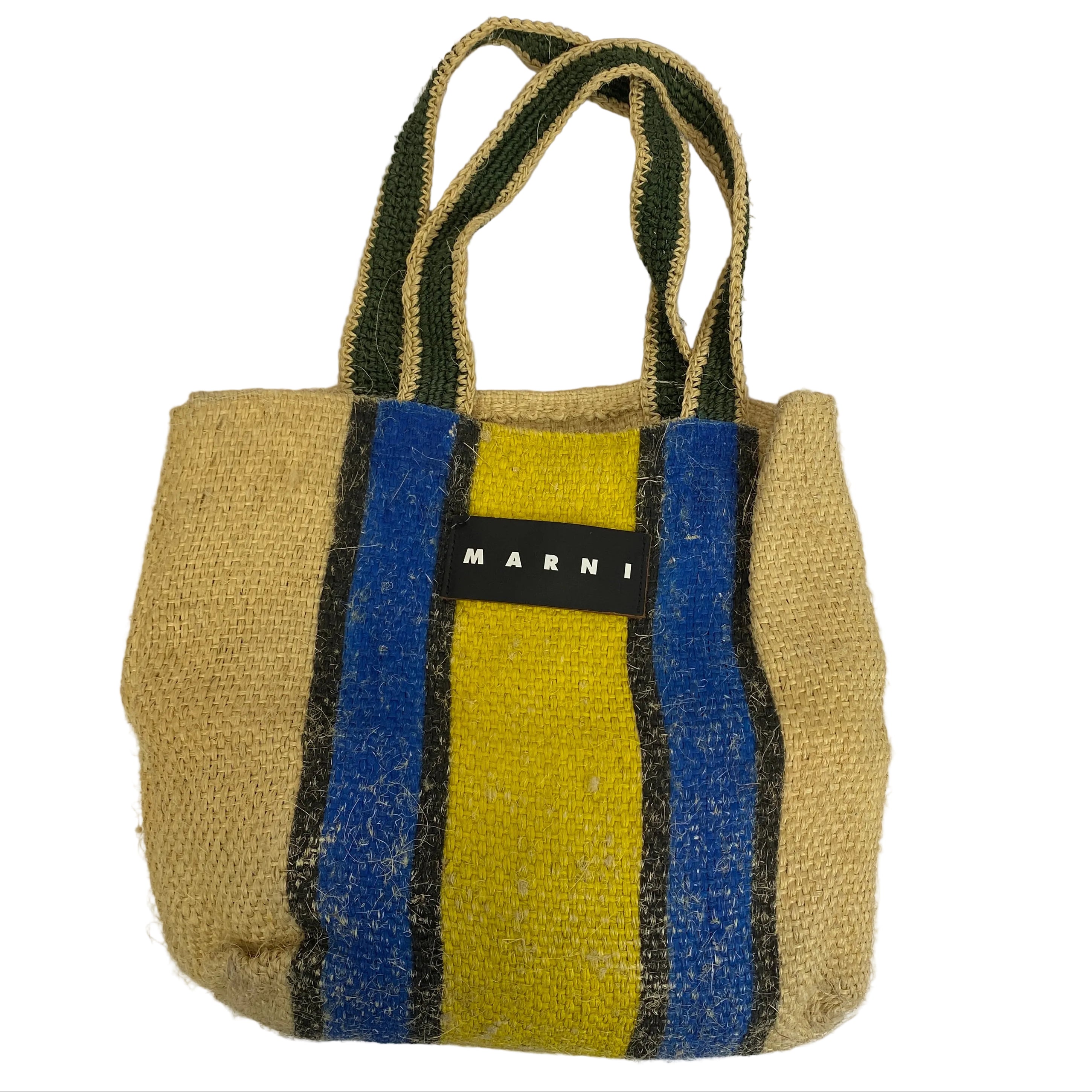 Marni Market Stripe Jute Tote Bag