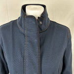 Fay Brand New Navy Cotton Contrast Stitch Virginia Short Coat M